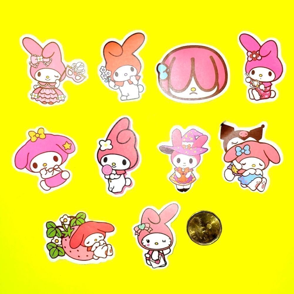 3/$20 Brand New 10x Waterproof Sanrio Melody Stickers #g